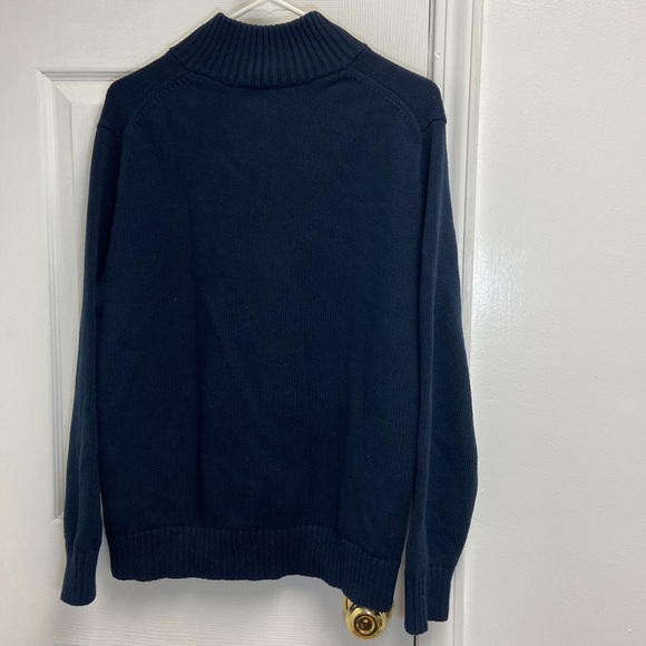 LL Bean Men's Full Zip Cotton Cardigan Navy Medium - Picture 4 of 5